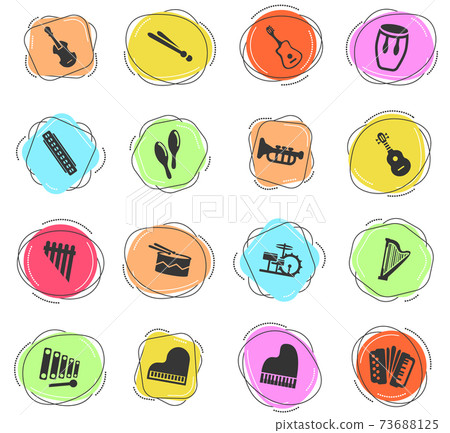 musical instruments icon set 73688125