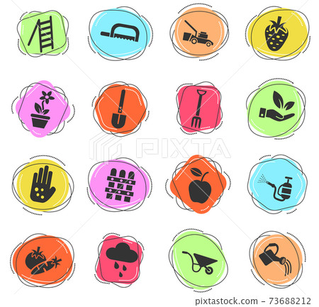 gardening icon set 73688212