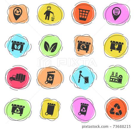 garbage icon set 73688215