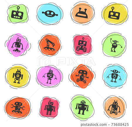 robots icon set 73688425
