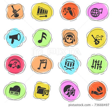music icon set-插圖素材 [73688497] - PIXTA圖庫