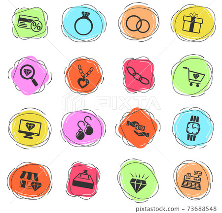 jewerly store icon set jewerly store icon set 73688548