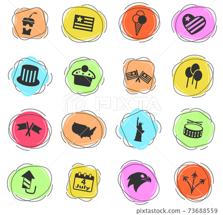 independence day icon set independence day icon set 73688559