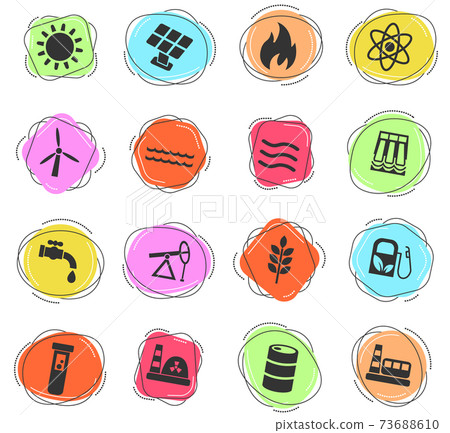 fuel and power icon set fuel and power icon set 73688610