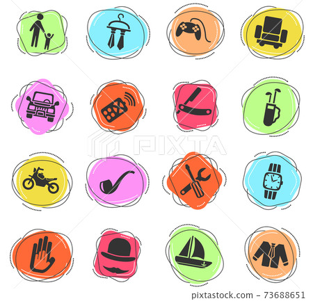father day icon set 73688651