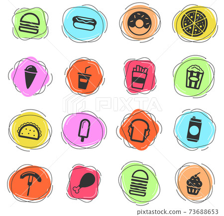 Fast food simply icons Fast food simply icons 73688653
