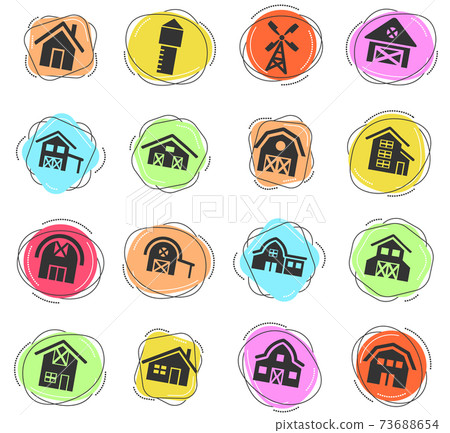 farm building icon set farm building icon set 73688654