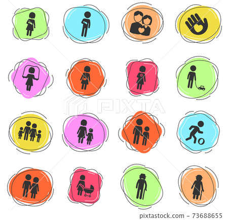 Family simply icons Family simply icons 73688655