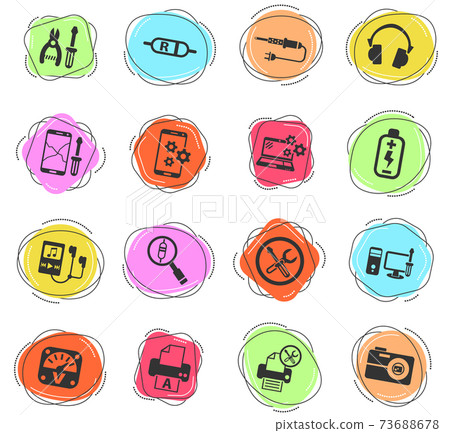 electronics repair icon set 73688678