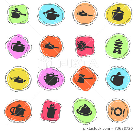dishes icon set 73688720