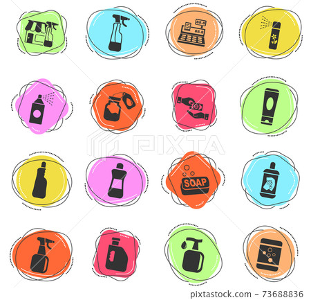 chemicals store icon set 73688836