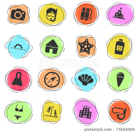 Beach simply icons 73688904