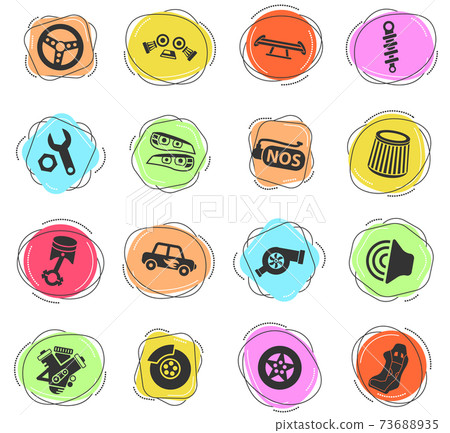 auto tuning icon set auto tuning icon set 73688935