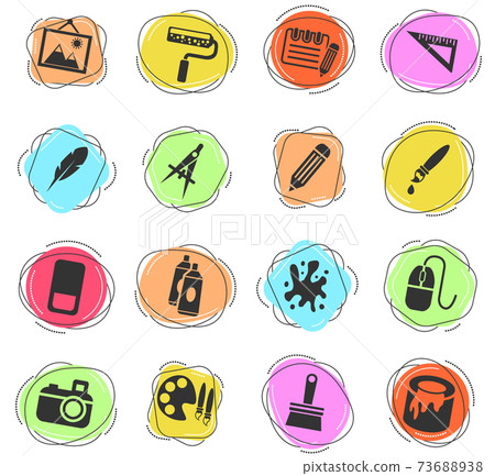 art tools icon set art tools icon set 73688938