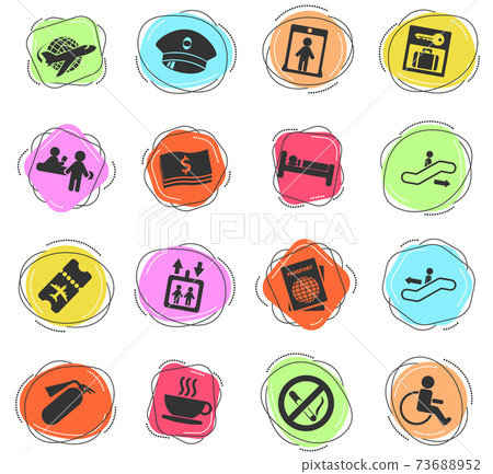 Airport icon set 73688952