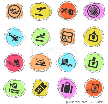 Airport icon set-插圖素材 [73688953] - PIXTA圖庫