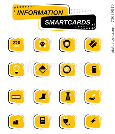 High voltage icons set High voltage icons set 73689019