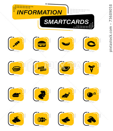 Meat and protein icons set 73689058