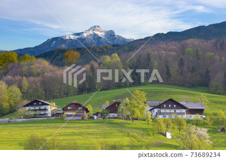 Idyllic austrian alpine cottage, Salzburger Land, Austria 73689234