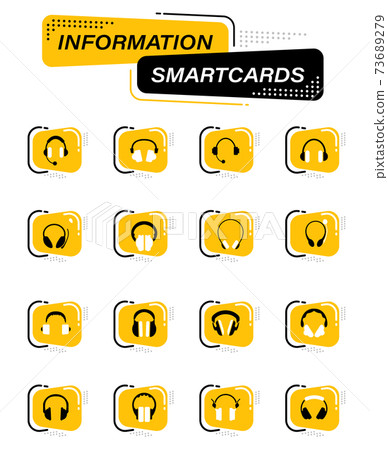 Headphones icons set Headphones icons set 73689279