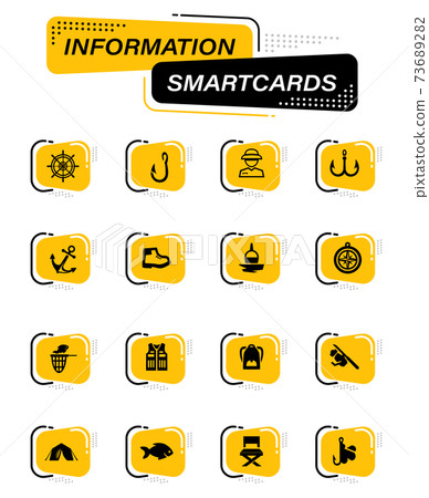Fishing icons set Fishing icons set 73689282