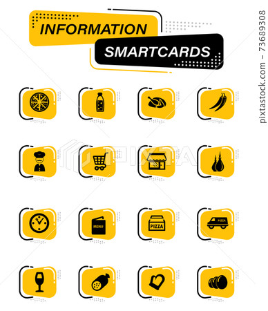 Restaurant icons set 73689308