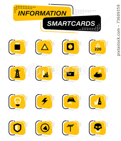 High voltage icons set High voltage icons set 73689359