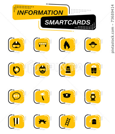 Fire brigade icons set Fire brigade icons set 73689414