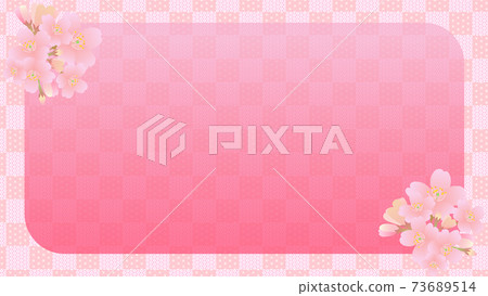 Japanese checkered background_Sakura_Pink_Variations available 73689514