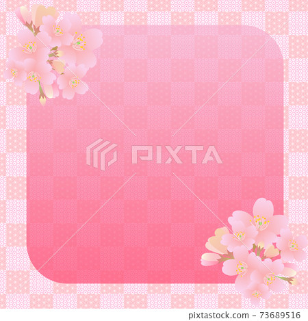 Japanese checkered background_Sakura_Pink_Variations available 73689516