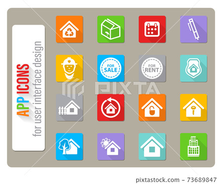 real estate icon set 73689847