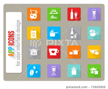 food and kitchen icon set 73689908