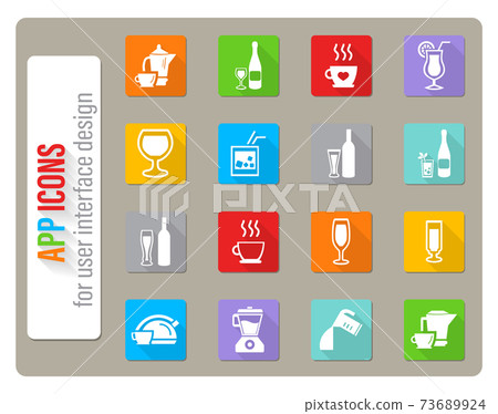 utensils for beverages icon set utensils for beverages icon set 73689924