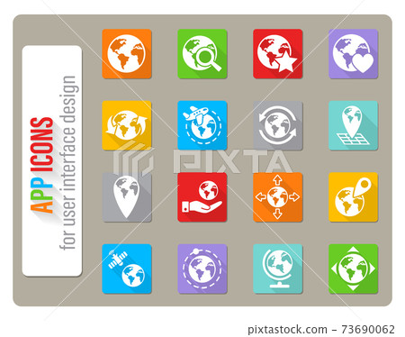 globes icon set globes icon set 73690062
