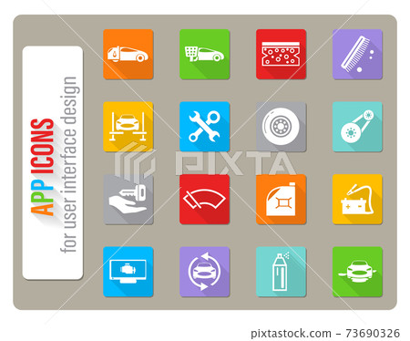 car shop icon set car shop icon set 73690326