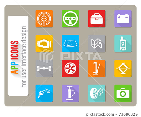 Car shop icons set Car shop icons set 73690329