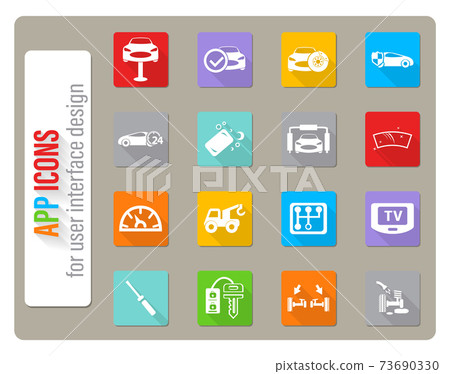 car shop icon set car shop icon set 73690330