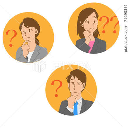 擔心的年輕商人業務女人圖標集 73690355