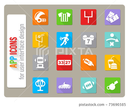 american football icon set 73690385