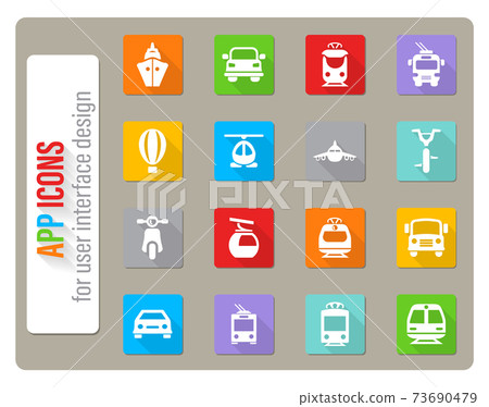 transport icon set 73690479