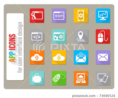 seo and development icon set 73690528