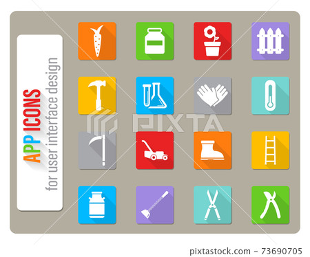 Garden tools simply icons 73690705