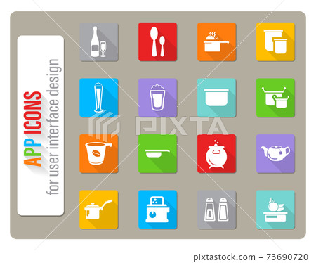 food and kitchen icon set 73690720