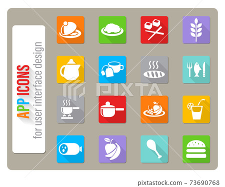food and kitchen icon set 73690768