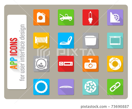 Car shop icons set 73690887
