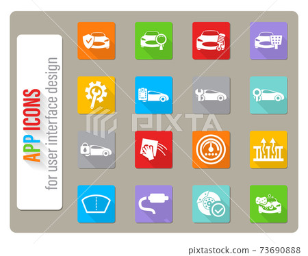 car shop icon set 73690888