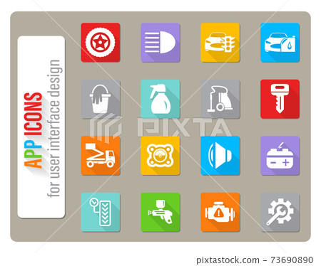 car shop icon set 73690890