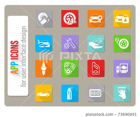 car shop icon set car shop icon set 73690891