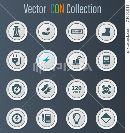 High voltage icons set High voltage icons set 73691011