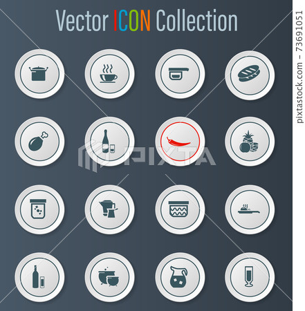 Food and kitchen icons set-插圖素材 [73691051] - PIXTA圖庫